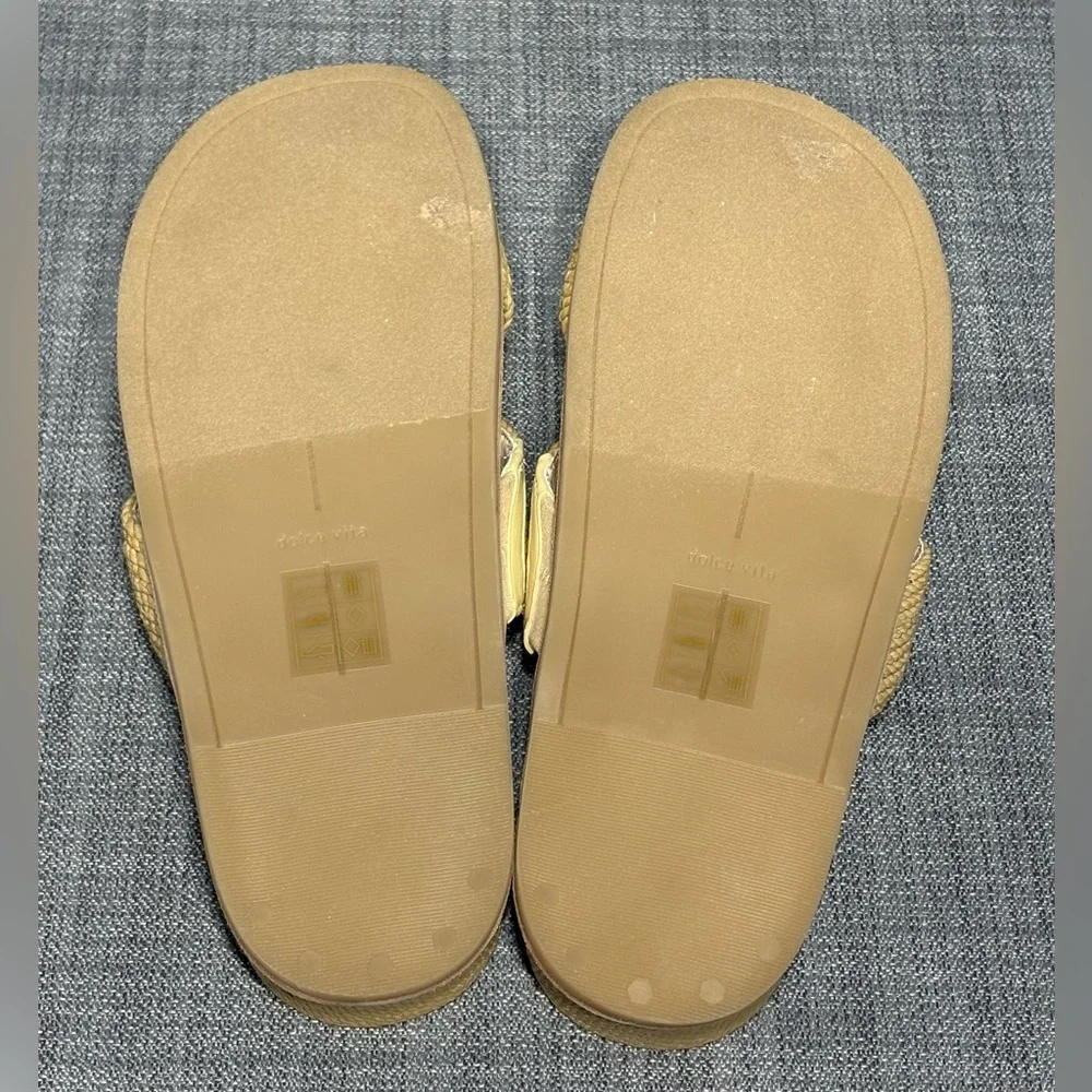 Dolce Vita Tan Braided Crossband Slide Sandals